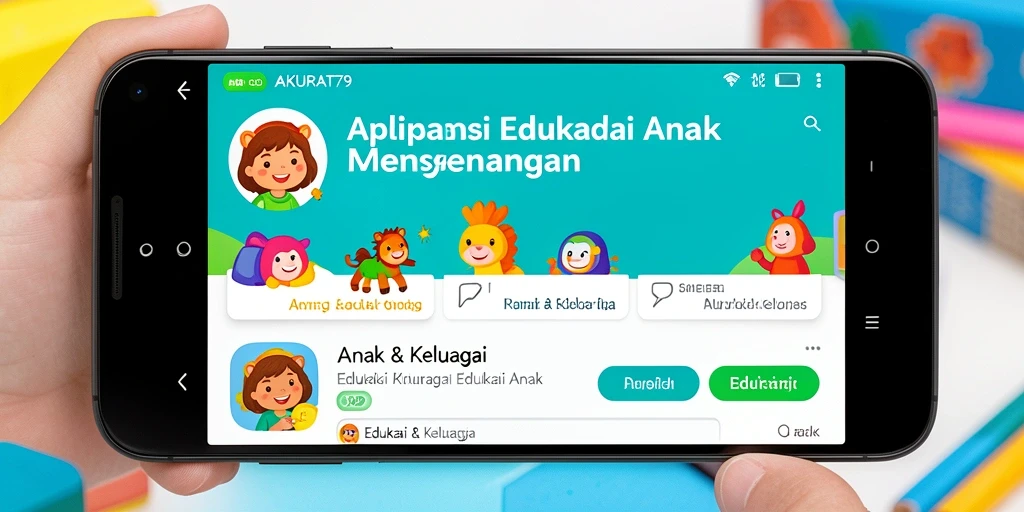 Antarmuka interaktif AKURAT79 yang mendukung pembelajaran anak.