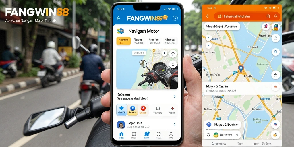 Antarmuka FANGWIN88 menampilkan navigasi motor dengan peta interaktif.