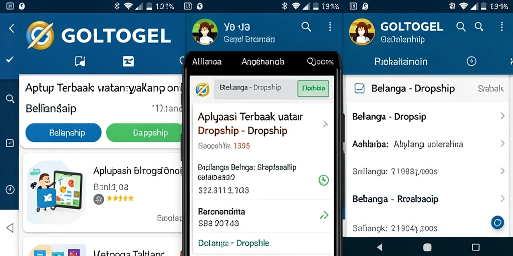 Antarmuka GOLTOGEL yang sederhana dan intuitif untuk aplikasi Dropship.