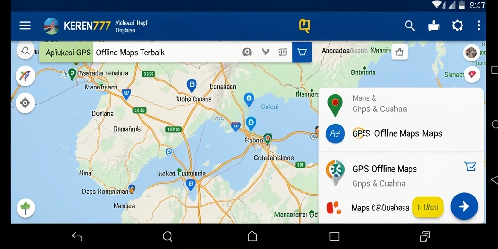 Antarmuka KEREN777 dengan fitur GPS Offline Maps yang user-friendly.