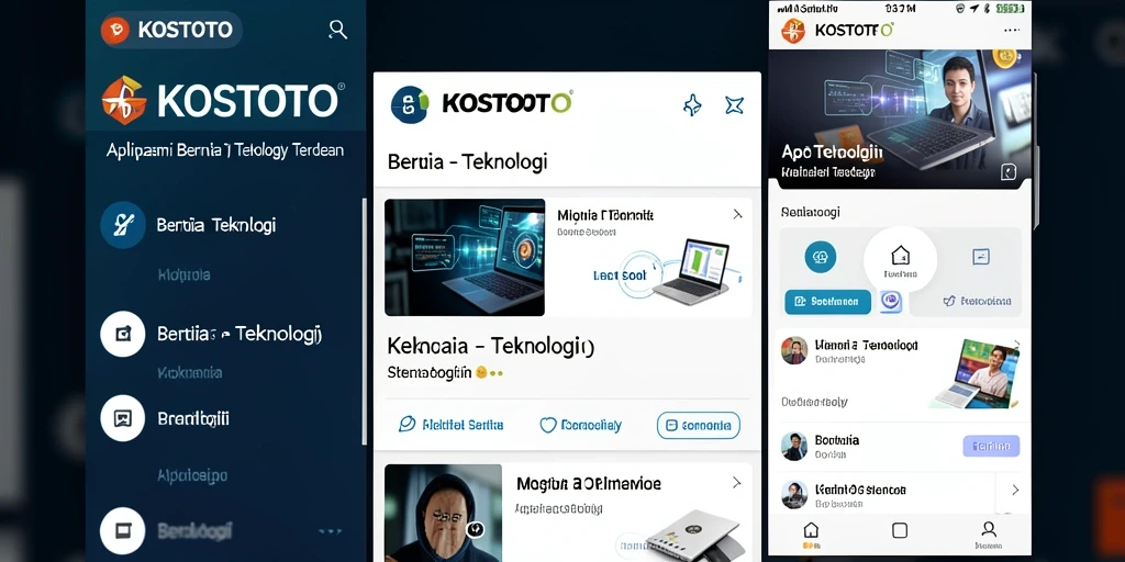 Tampilan antarmuka aplikasi KOSTOTO yang modern dan informatif.