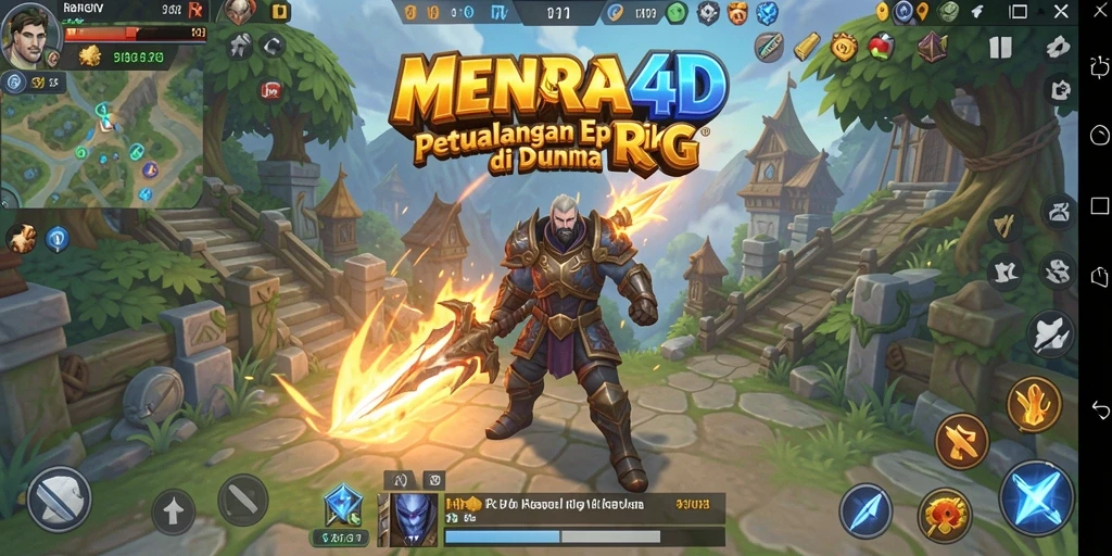 Antarmuka MENARA4D yang menarik dan fungsional dalam petualangan RPG.