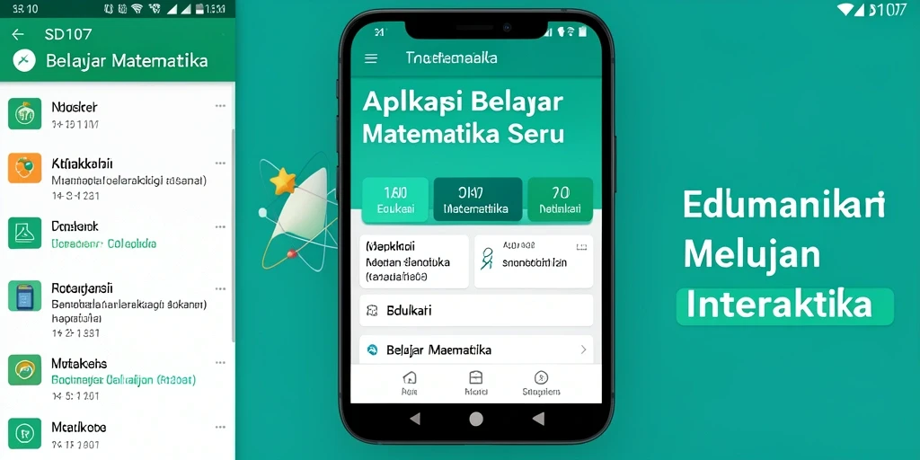 Tampilan antarmuka SD107 yang menarik untuk belajar Matematika.