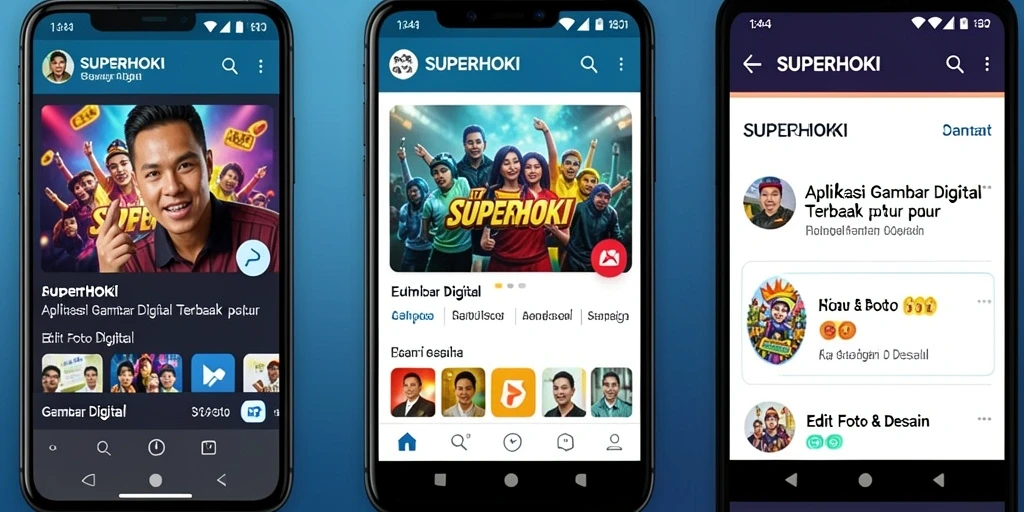 Tampilan antarmuka SUPERHOKI dengan berbagai fitur pengeditan gambar.